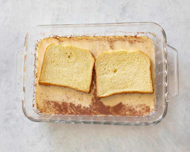 bread in a baking dish