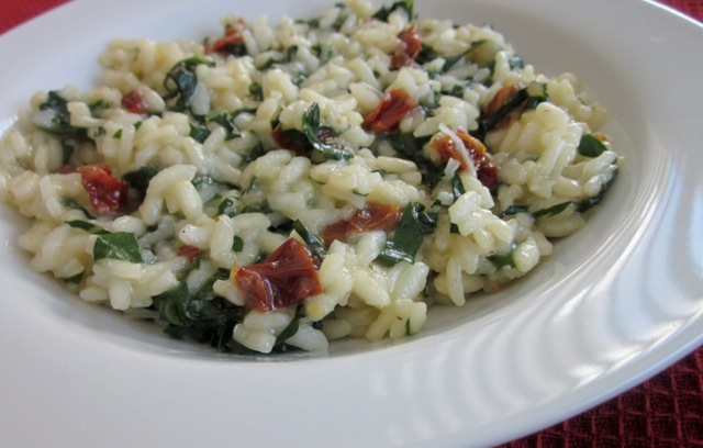 Risotto with Spinach and Sun-dried Tomatoes