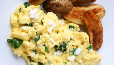 Spinach Scrambled Eggs with Feta