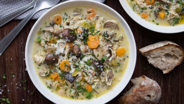 Chicken Mushroom Soup with Wild Rice
