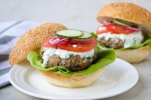 Greek Chicken Burgers with Tzatziki Sauce
