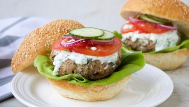 Greek Chicken Burgers with Tzatziki Sauce