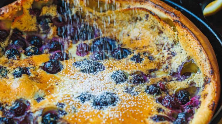 Blender Blueberry Lemon Dutch Baby Common Questions. Doubling Recipe Dutch Baby Pancake frozen berries ingredients Making Ahead Pro Tips Recipe serving suggestions Substituting Milk 