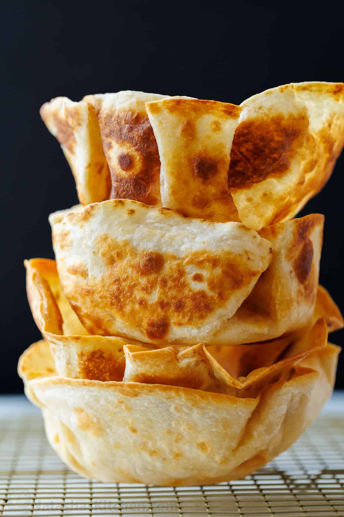 Tortilla Bowls stacked on top of each other