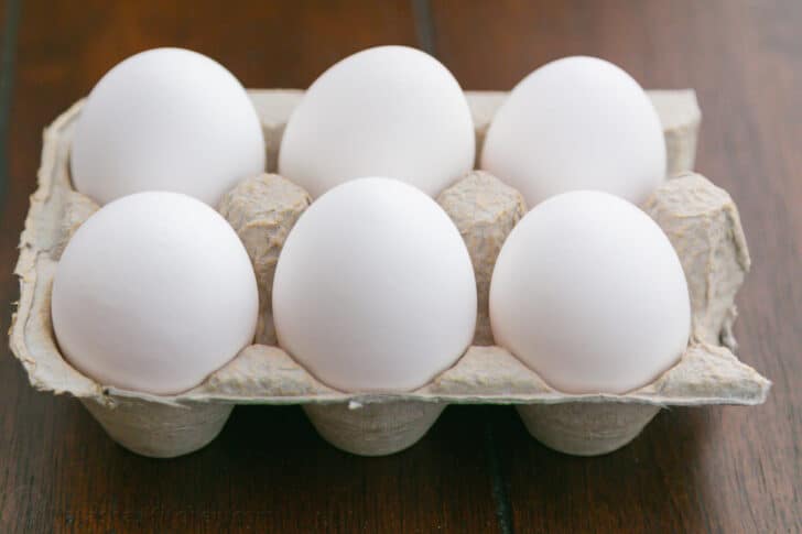 large grade AA eggs in egg carton