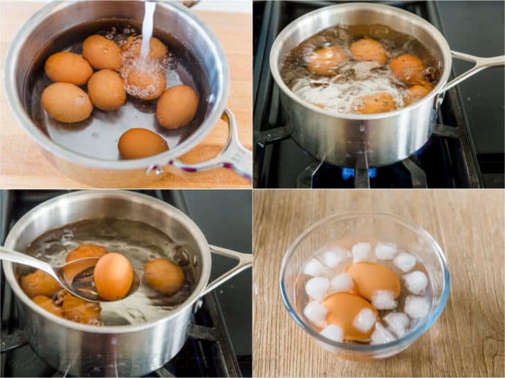 Photos étape par étape de la préparation des œufs durs