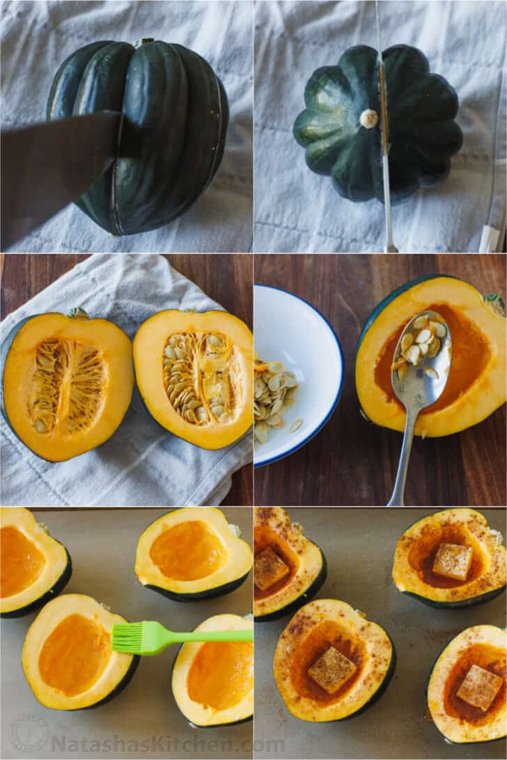 Step by step guide on how to cut an acorn squash