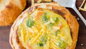 Broccoli Cheese Soup in Bread Bowls