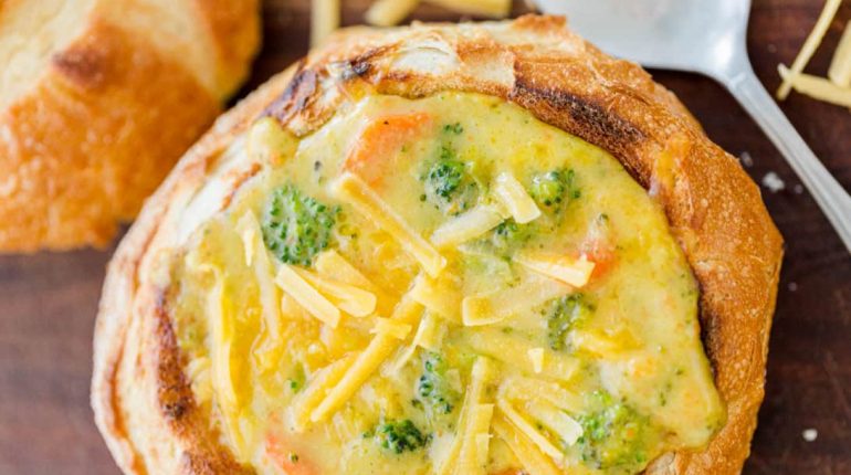 bread bowl recipe bread bowls Broccoli Cheese Soup cooking instructions frozen broccoli Gluten-Free Homemade ingredients Panera Broccoli Cheddar Soup Recipe serving suggestions tips vegetarian 