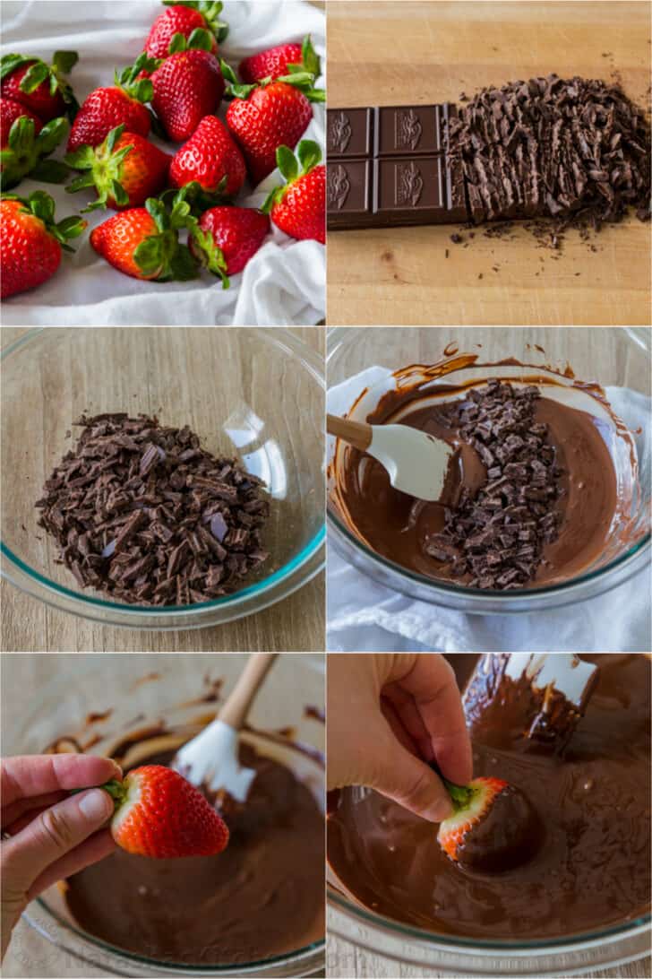 Step by step how to wash strawberries, melt or temper chocolate and dip strawberries
