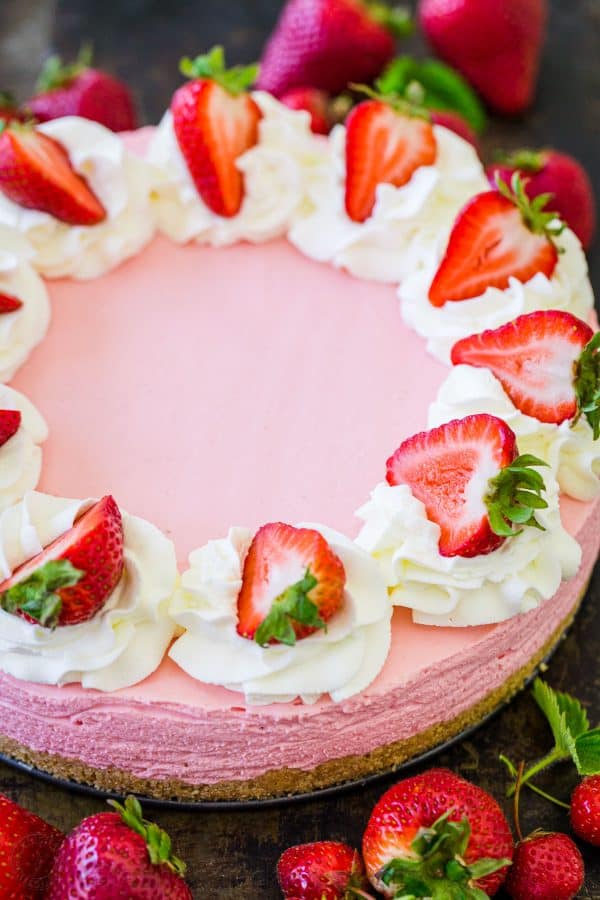 Une recette aux fraises pour le cheesecake aux fraises sans cuisson