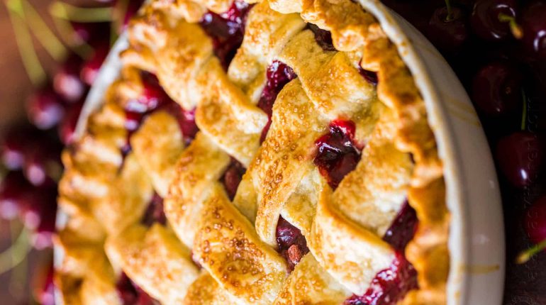 Cherry Pie cherry pie filling Fresh Cherries Frozen Cherries Homemade Pie pie crust 