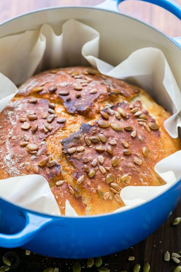 Easy 5 Seed Dutch Oven Bread in Dutch Oven