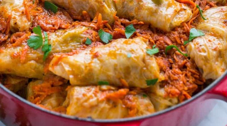 Common Questions. cooking instructions Cutting Leaves and Making Stuffed Cabbage freeze Make the Sauce make-ahead Prepare the Stuffing Preparing Rice and Cabbage Recipe reheat Sauce serving Stuffed Cabbage Rolls Two Ways to Cook Stuffed Cabbage 