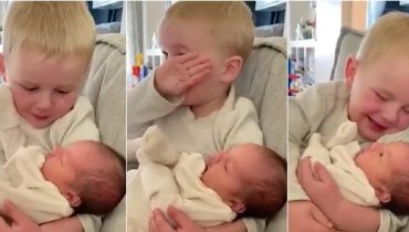 Tearful Toddler’s Tender Embrace: A Brother’s Unbreakable Bond Begins